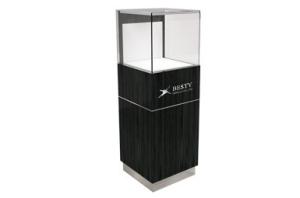 Quality Timber veneered MDF showcase featuring LED lighting and Invisible Back wholesale