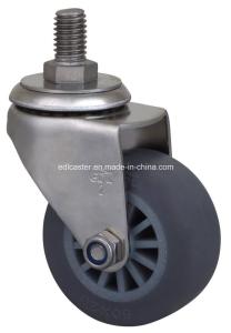 Quality TPR Wheel Material 1.5&quot; 35kg Threaded Swivel Caster S26315-53 with Stainless Brake wholesale