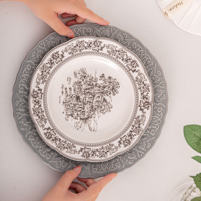 Modern 4 Porcelain Dinner Set Soup Plate Bowl Dish Cup Gift Sets For Moms Day