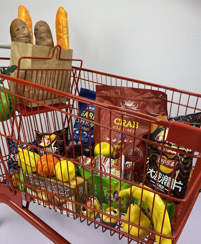 European 180L Basket Grocery Shopping Trolley For Large Supermarkets