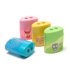 Quality Cartoon Clear Transparent Oval Pencil Sharpener Double Hole wholesale