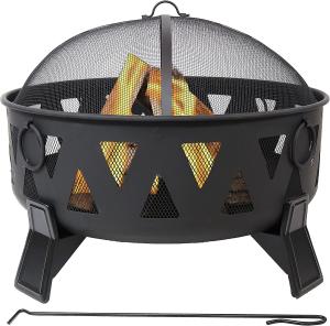Quality Portable Steel Charcoal Fire Pit With Geometric Triangle Cutouts Outdoor wholesale