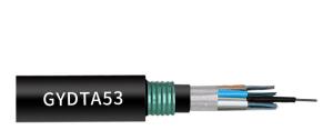 Quality 1310nm Black Direct Burial Armored Fiber Optic Cable GYDTA53 wholesale