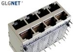 Multiple Ports 10G Rj45 Female Connector Right Angle PA9T Housing 2X4 4 Channels