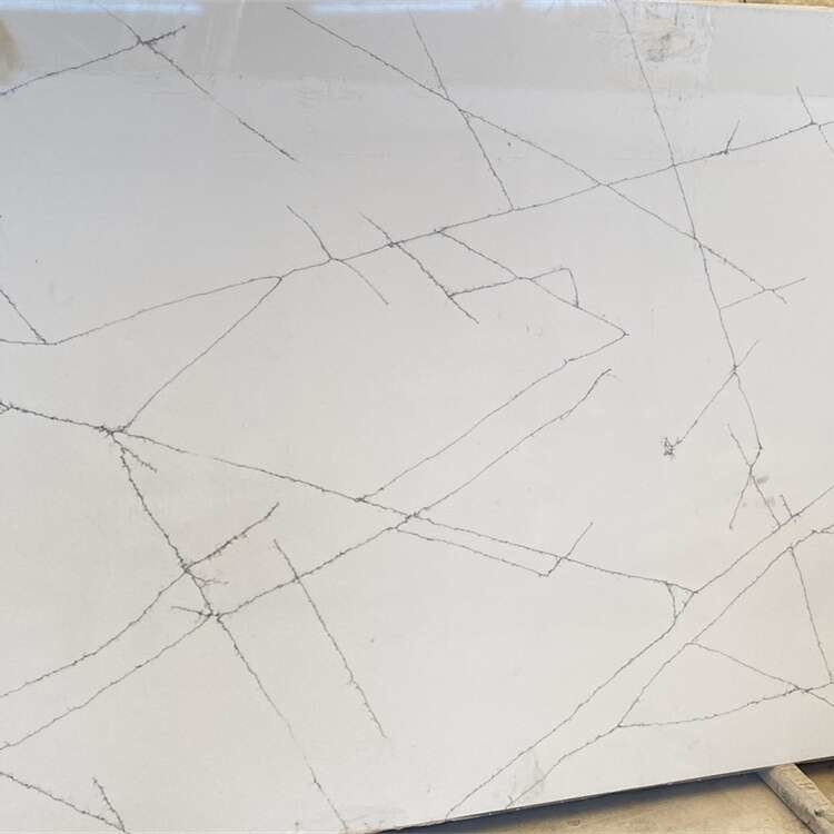 Customized Quartz Stone Slab For Bathroom Vanity Snow White Quartz Stone