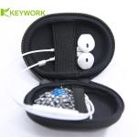 Black Mini Zipper Ellipse Classic Eva Earphone Case Portable Earphone Storage
