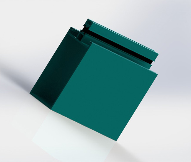 Thermal Break Aluminum Curtain Wall Profile Green Fluorocarbon Coating