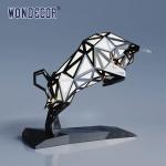 Large Scale Polished Stainless Steel Sculpture Public Art Geometric Animal Cow