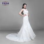 Fashion v neck tulle handmade embroidery bride white beaded mermaid wedding