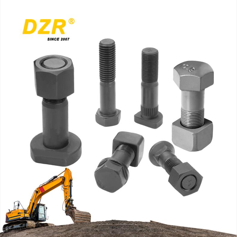 Smooth Finish Black 208-32-51210 Track Bolt and Nut for Komatzus PC400 Excavator
