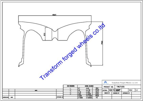 TM171001 forging wheels blanks of 17*10 monoblock wheels raw blanks drawing or