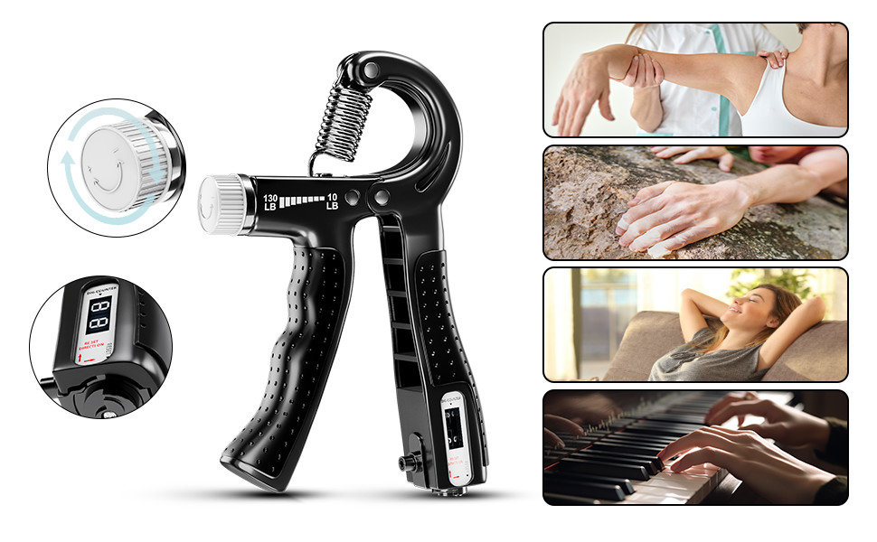 5 Pack Hand Grip Strengthener Kit Adjustable Silicone Grip Strength Trainer Kit