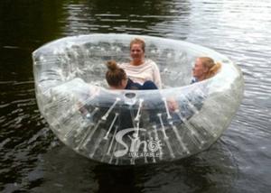 Quality 3 Persons Bowl shape pool N river transparent inflatable floating sofa for kids N adults outdoor wholesale
