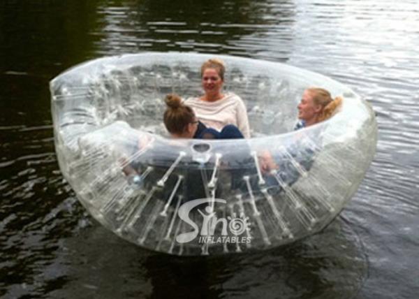 3 Persons Bowl shape pool N river transparent inflatable floating sofa for kids