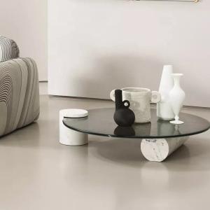 Quality 8mm Tempered Glass Coffee Side Tables Stainless Steel Living Room Art Furniture wholesale