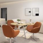 Height-Adjustable Office Swivel Chair Made Durable Leather Available Various