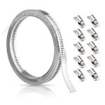 Adjustable 304 Stainless Steel Worm Gear Hose Clamp Strap With Fasteners