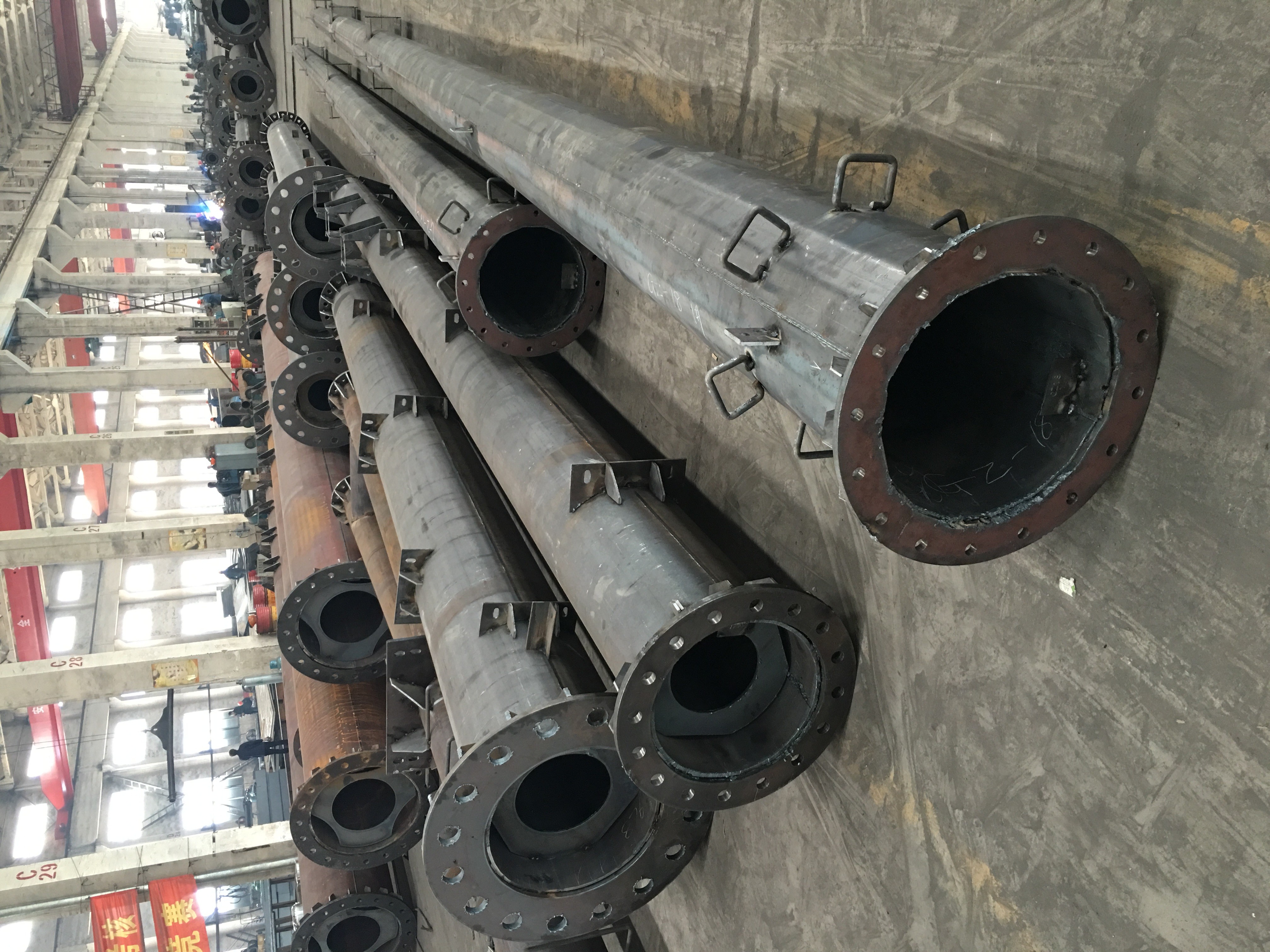 Q460 ISO 460MPa Steel Electrical Power Line Pole With Cross Arm Galvanization