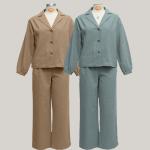 Linen Fabric Formal Stylish Womens Suits Slim Fit Two Pieces Stylish Loungewear
