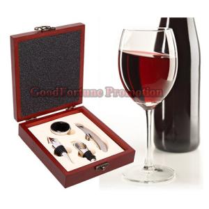 Quality New Arrival 4pcs set silver stainless steel wood bottle opener corkscrew wholesale