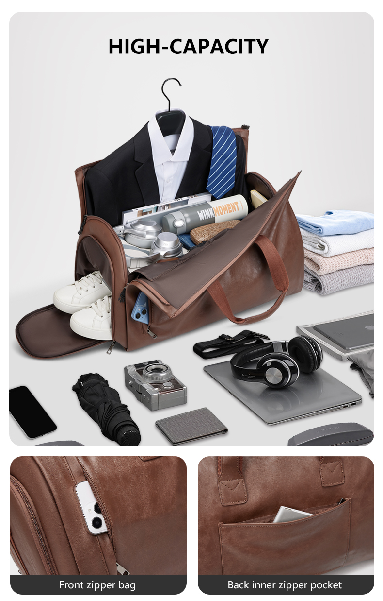 OEM Rolling Garment Male Travel Duffle Bag With Trolley Sleeve Multipurpose