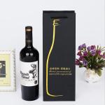 Matte Black Kraft Paper Red Wine Gift Bags With Flexi Loop Handle