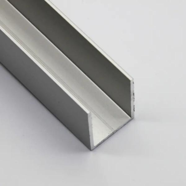 AISI 6082 Aluminium U Channels 200*75mm 2 Inch Silver Anodized Brushed ISO