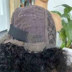 Natural Kinky Straight Water Wave Short Curly Bob Wigs Human Hair With Bangs