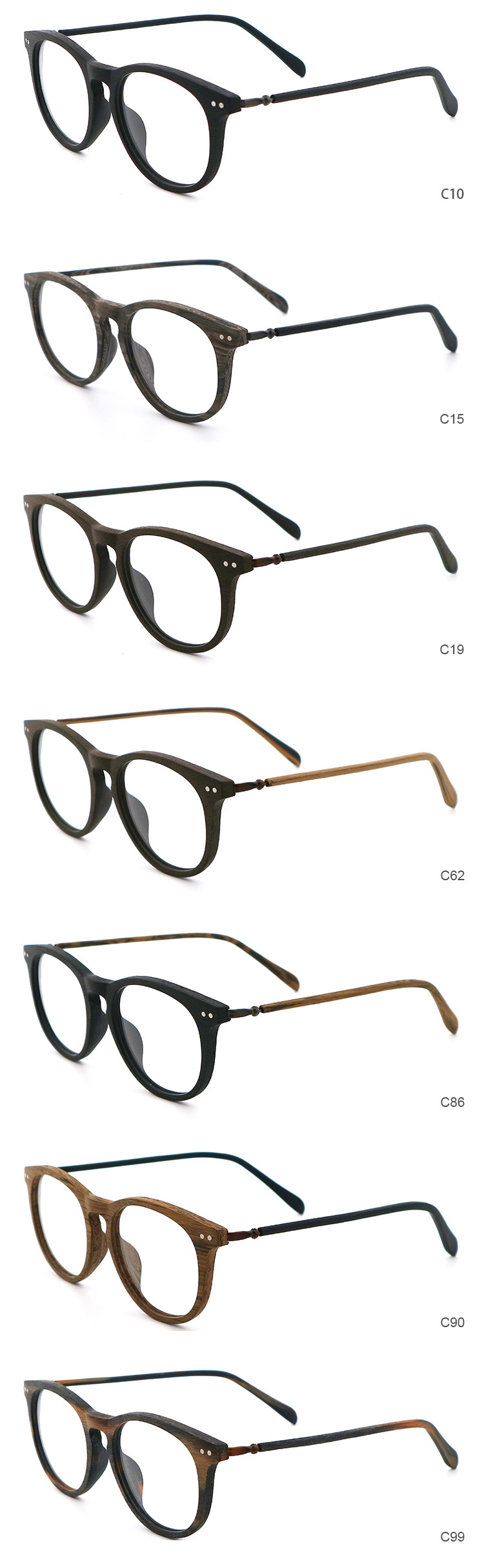 Latest Styles Wood Grain Acetate Optical Glasses Frame MR 6114
