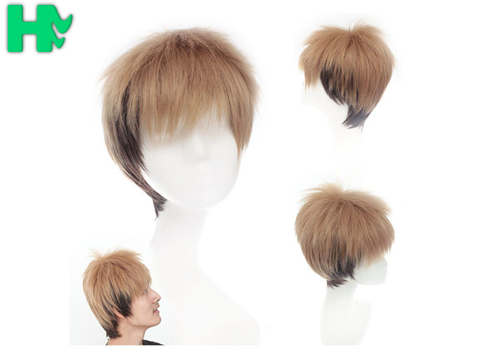 Bobo Synthetic Cosplay Wigs No Tangle , Short Brown Cosplay Wig