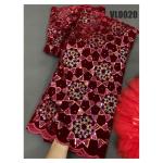 Nice african lace embroidery velvet lace fabrics with sequins for dress