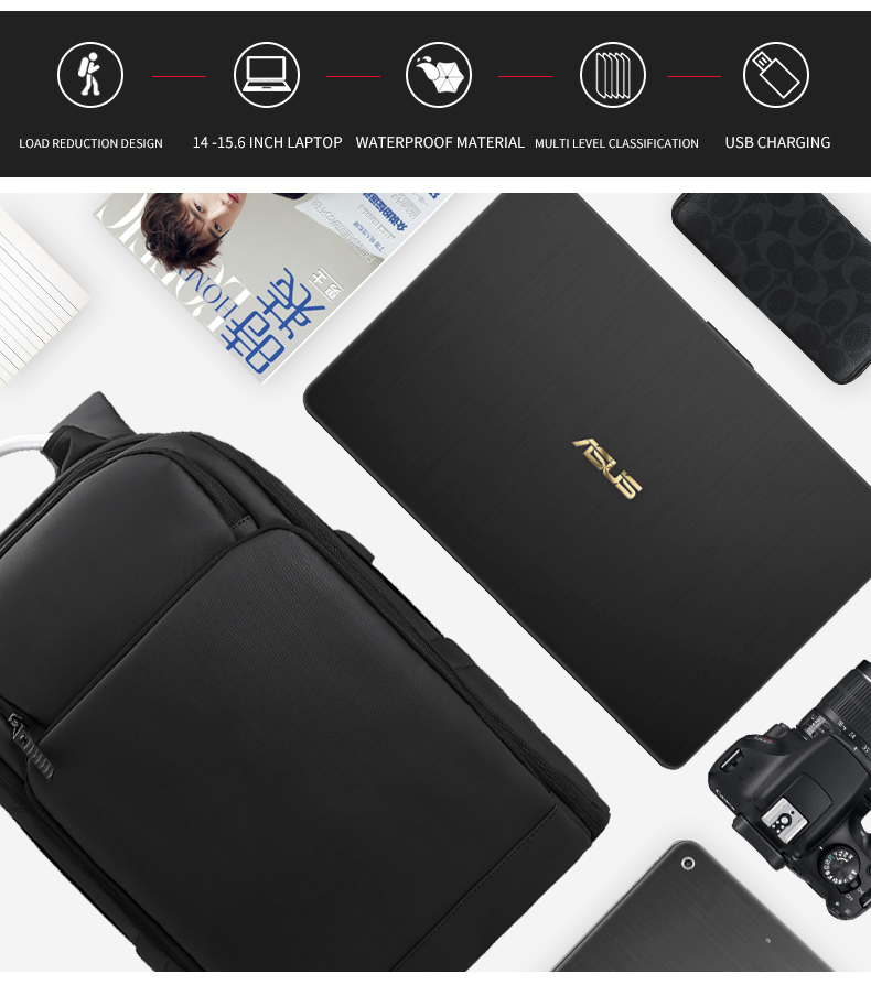 New custom logo large capacity anti theft laptop bag waterproof bag with USB interface business travel Backpack