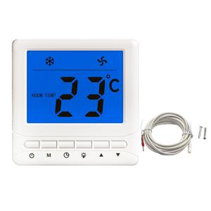 Quality Blue Backlight Ventilator Digital Home Thermostat FCU Non Programmable Button wholesale
