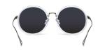 Women Scratch Resistant Sunglasses , Grey Blue Plastic Sunglasses Metal Temples