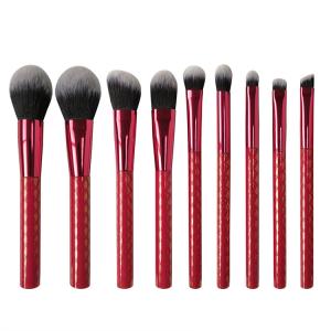 Quality Cosmetic Beauty Brush Set 9 Pieces Joyous Red Seamless Makeup wholesale