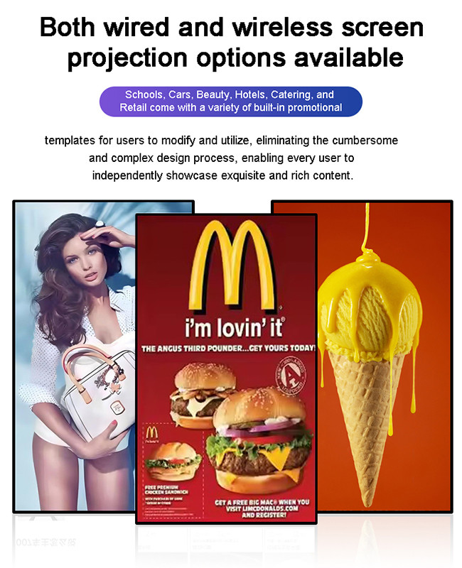 55 Inch Indoor Android Advertising Screen Digital Menu Board For Restaurant Fast Food