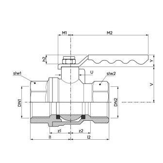 INOB200 Brass Ball Valves DN15 Bore Butterfly Handle Valve 1/2in - 2in Female Thread