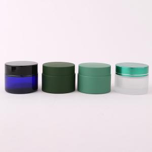 Quality Matte Black Blue Green Cosmetic Bottle Packaging Glass Cream Jar 5g 10g 15g 30g 50g 100g wholesale