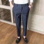 Formal Wedding Wear Men's Suit Pants Blazer Dress Pants with Slim Fit and Zipper