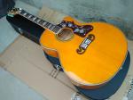Top quality Yellow 43 inch Cutaway G200 classical Acoustic Guitar,Factory Tiger