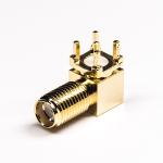17mm RF Coaxial Connector Female Sma Coaxial Connector Right Angle