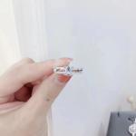 Women S925 Sterling Silver Rings Black CZ Cubic Zirconia Square Cut Jewelry