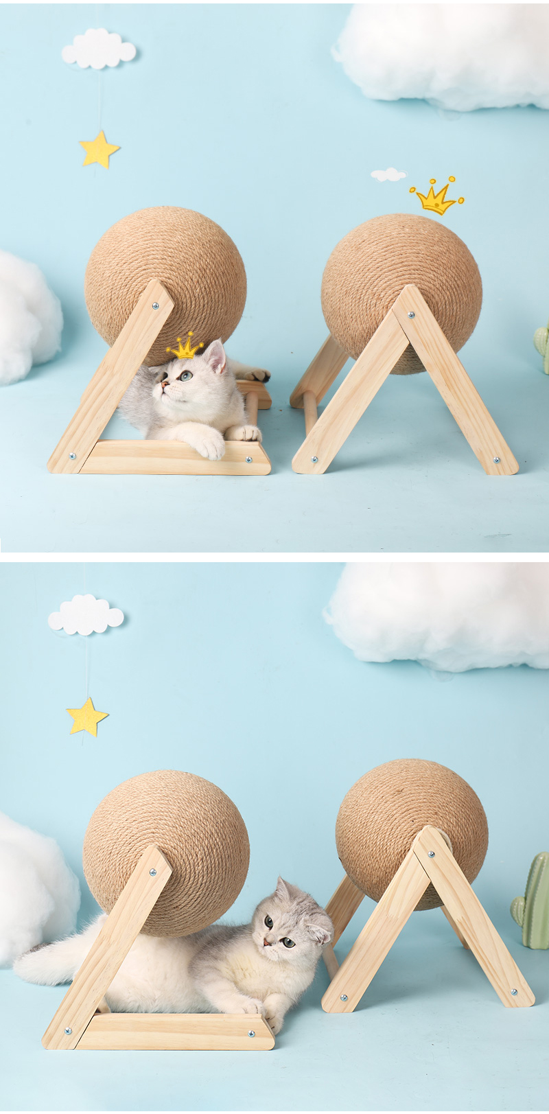 Cat Scratching Ball Toy Suitable Training Sisal Rope Board Crushing Foot Stocked Pet