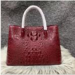 Authentic Alligator Skin Female White Purse Lady Three-way Handbag Genuine