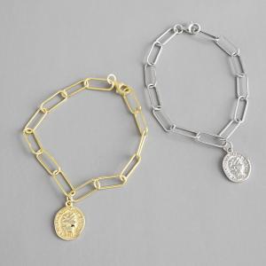 Quality Lanciashow Solid 925 Sterling Silver Link Bracelet Round Charm Fine Jewelry For Women wholesale