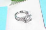 1Carat Solitaire Engagement Moissanite Jewelry Ring Four Claws 925 Sterling