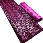 51 inchs Width African Luxury French Tulle Sequin Lace Fabric 100% Cotton