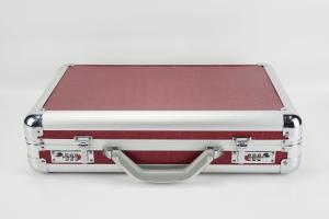 Quality Lockable Aluminum Watch Display Case For 37 Watches Red PU Leather Material wholesale
