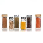 Kitchen Household Square Storage Jars 4oz Seasoning Bottle Glass Spice Jar With