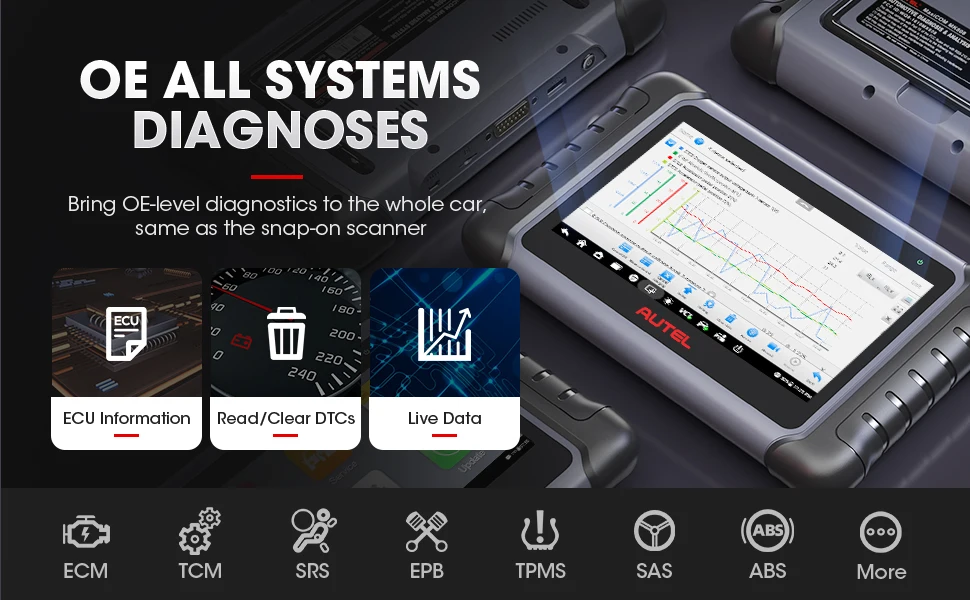 Autel MaxiCOM MK808KBT PRO OBD2 Scanner Automotivo Car Diagnostic Scan Tool MK808K-BT OBD 2 Code Reader Key Coding Activ